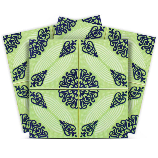 7" X 7" Aegean Orb Removable Peel and Stick Tiles - Homeroots