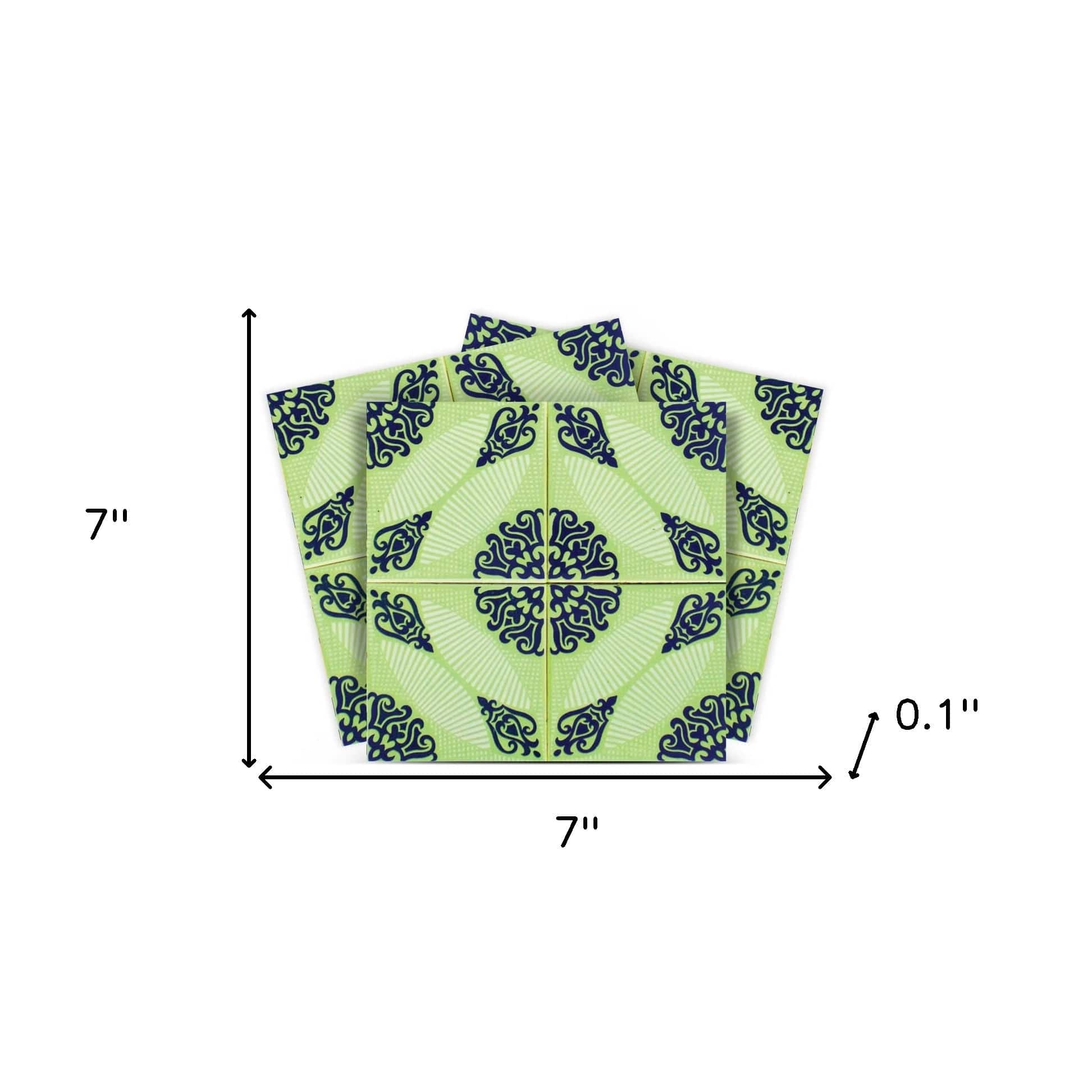 7" X 7" Aegean Orb Removable Peel and Stick Tiles - Homeroots