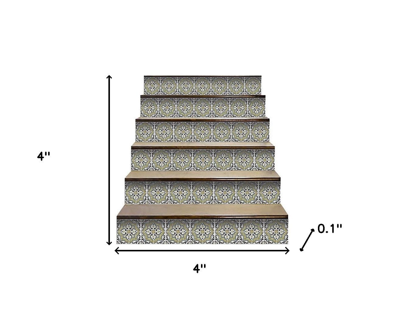 4" X 4" Vintage Aegean Removable Peel And Stick Tiles - Homeroots - Flyclothing LLC