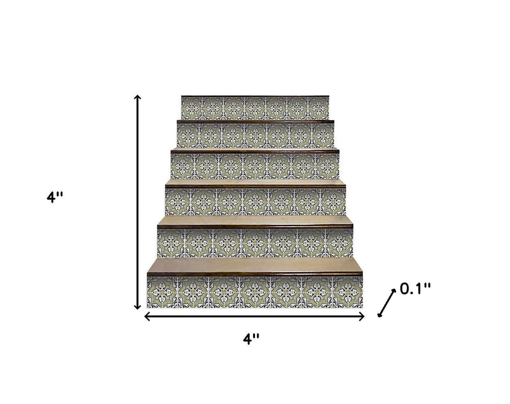 4" X 4" Vintage Aegean Removable Peel And Stick Tiles - Homeroots - Flyclothing LLC