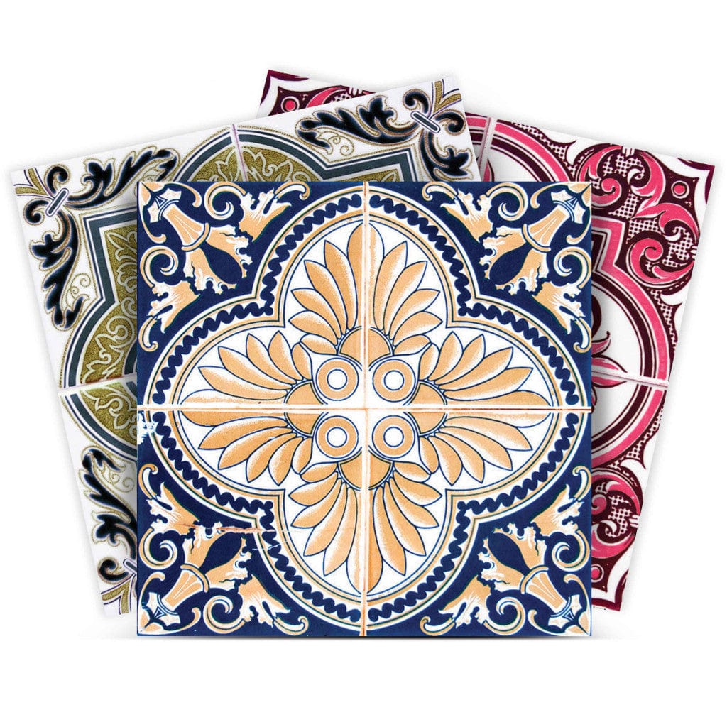 4" X 4" Vintage Multi Removable Peel And Stick Tiles - Homeroots - Flyclothing LLC