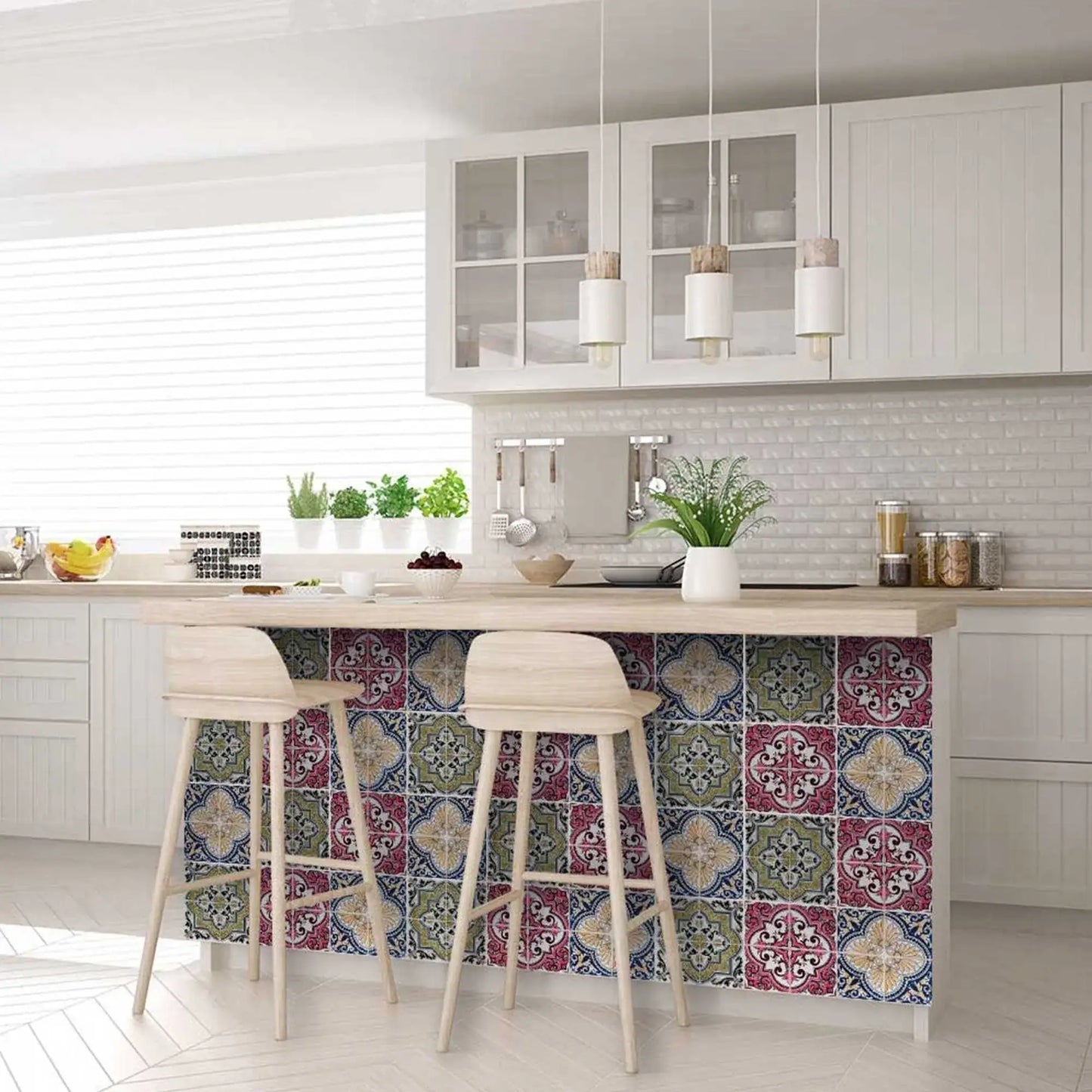 4" X 4" Vintage Multi Removable Peel And Stick Tiles - Homeroots - Flyclothing LLC