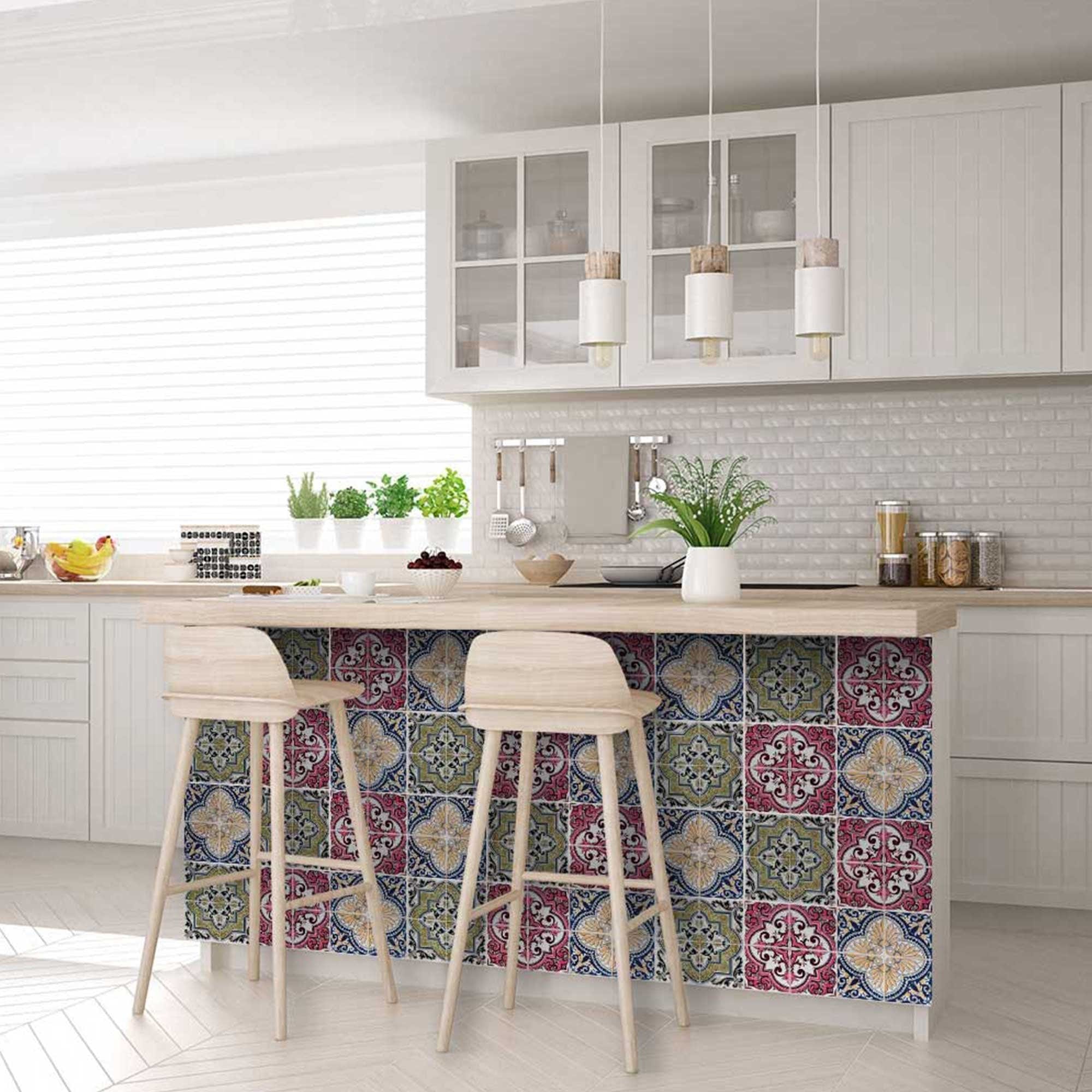 7" X 7" Vintage Multi Removable Peel and Stick Tiles - Homeroots - Flyclothing LLC