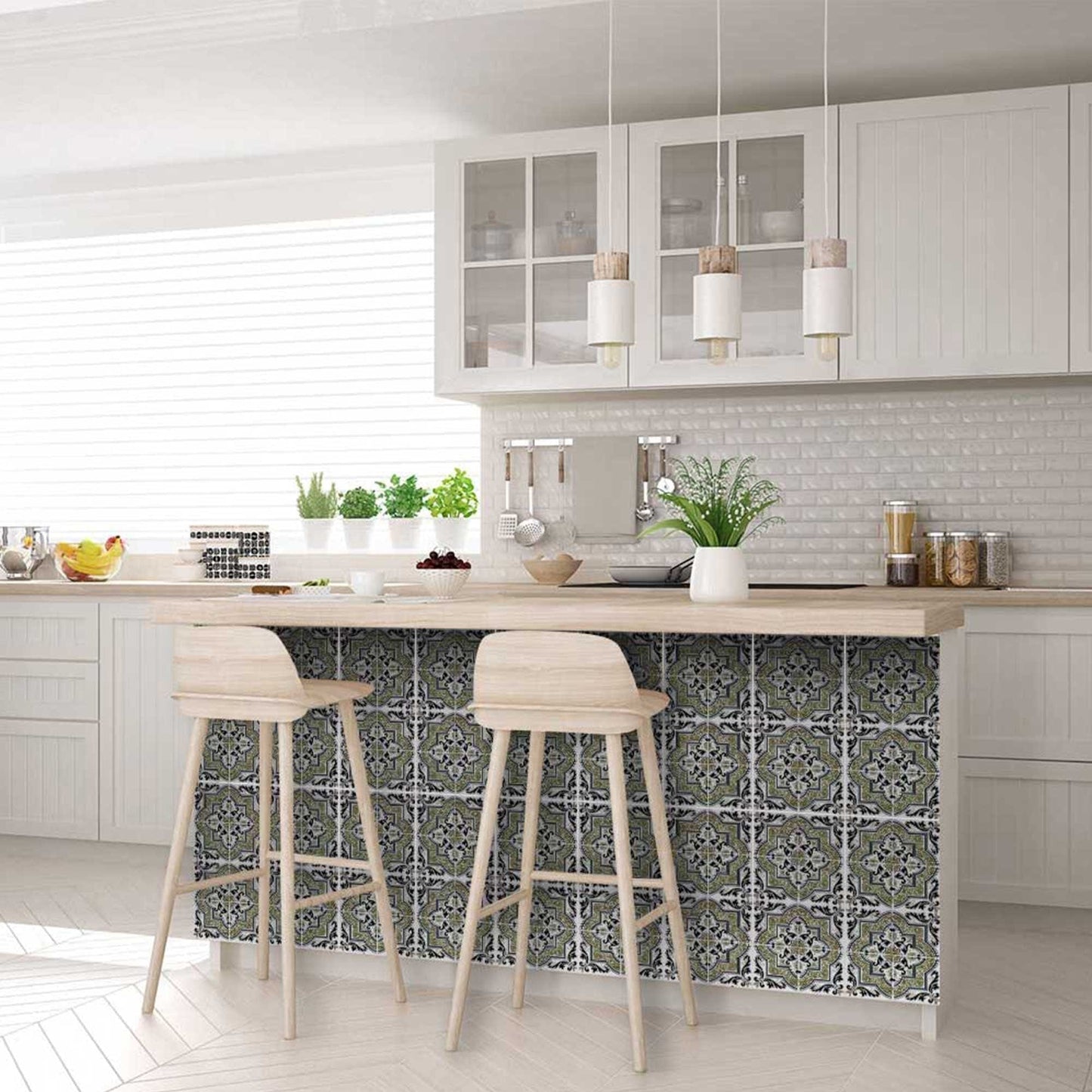 5" X 5" Vintage Aegean Removable Peel and Stick Tiles - Homeroots - Flyclothing LLC