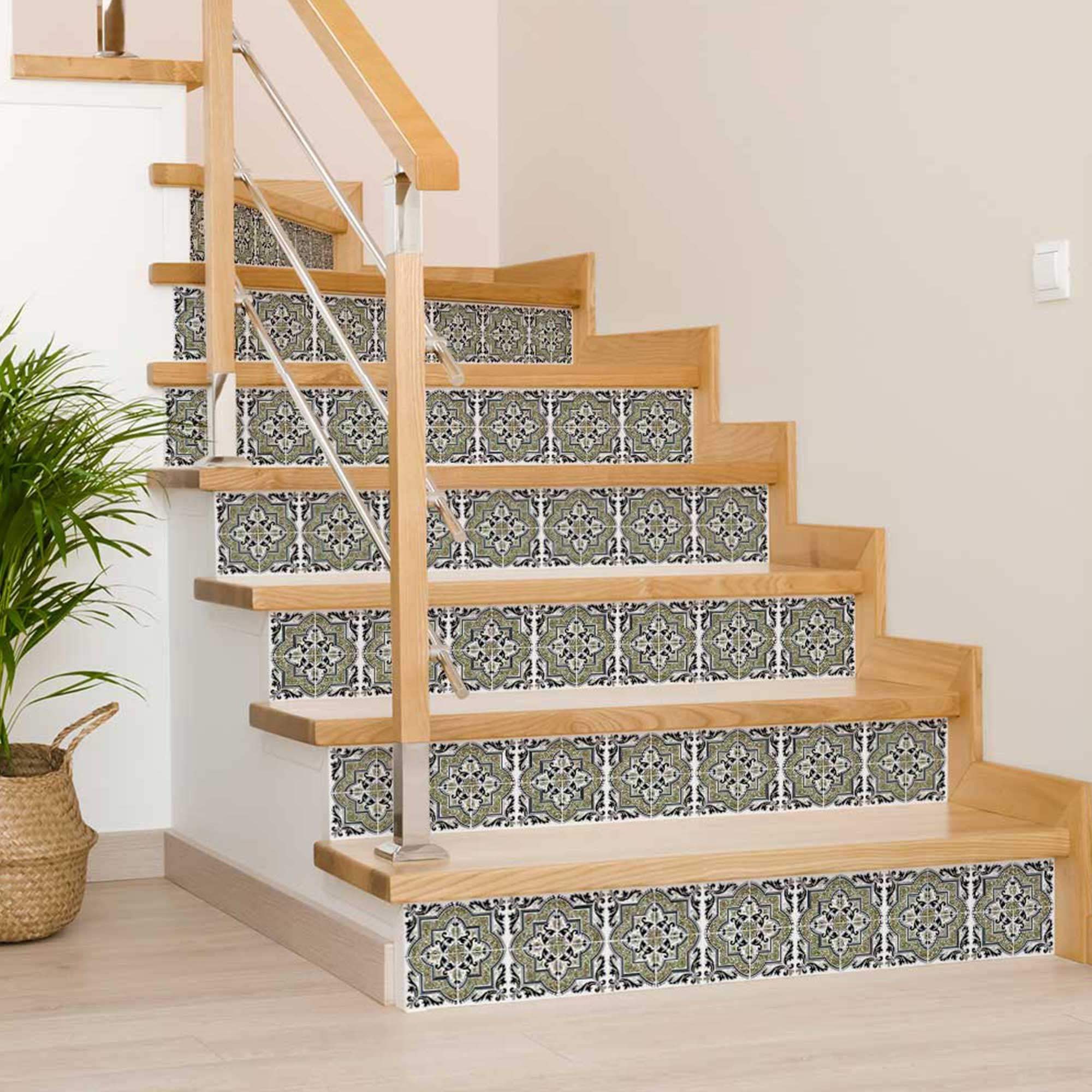 7" X 7" Vintage Aegean Removable Peel and Stick Tiles - Homeroots - Flyclothing LLC