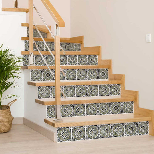 7" X 7" Vintage Aegean Removable Peel and Stick Tiles - Homeroots