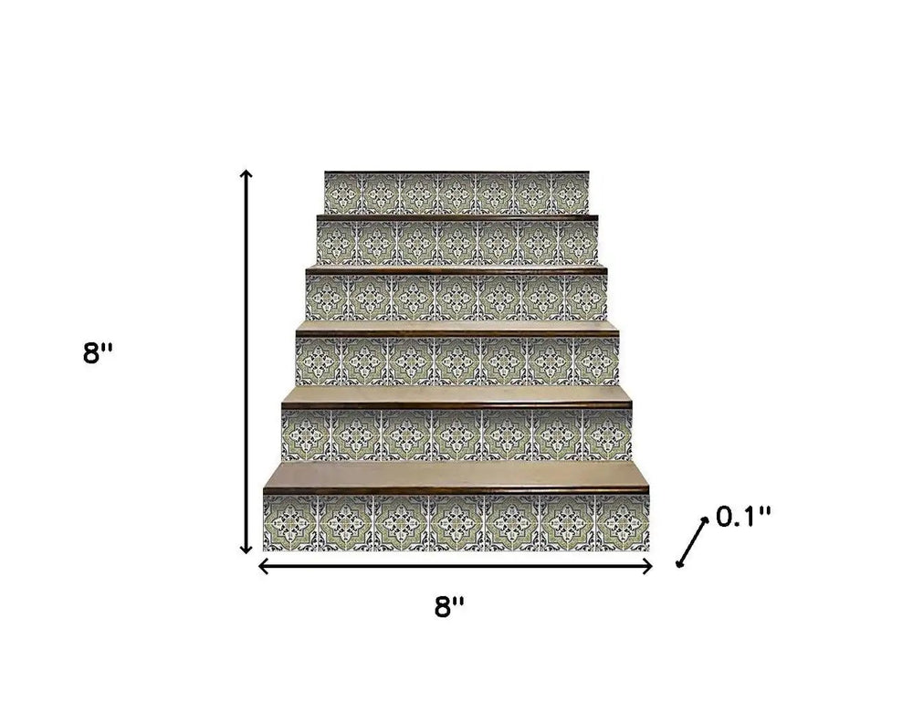 8" X 8" Vintage Aegean Removable Peel and Stick Tiles - Homeroots - Flyclothing LLC