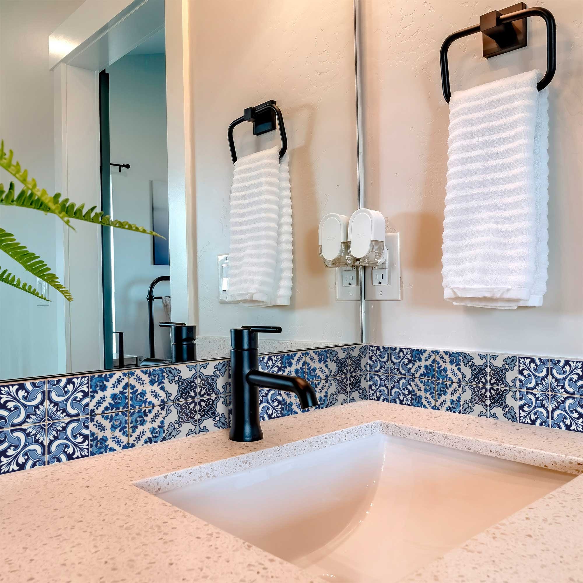 4" X 4" Blue Multi Mosaic Peel And Stick Tiles - Homeroots - Flyclothing LLC