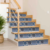 4" X 4" Blue Multi Mosaic Peel And Stick Tiles - Homeroots
