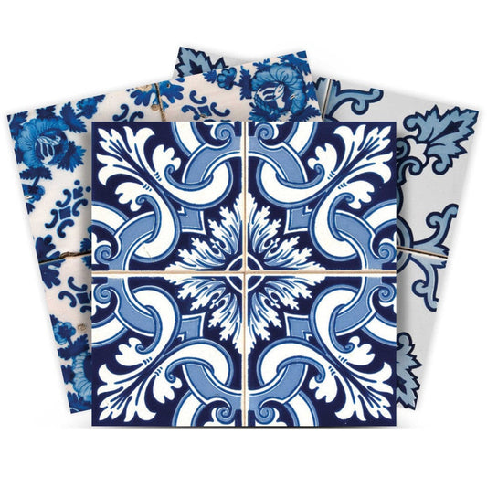 6" X 6" Blue Multi Mosaic Peel and Stick Tiles - Homeroots