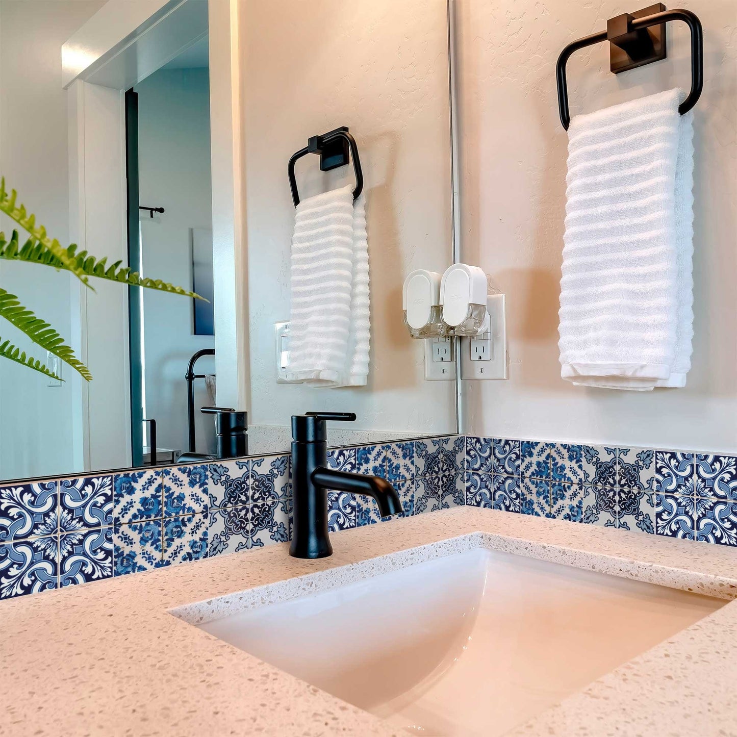 6" X 6" Blue Multi Mosaic Peel and Stick Tiles - Homeroots - Flyclothing LLC