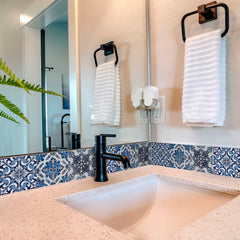 7" X 7" Blue Multi Mosaic Peel and Stick Tiles - Homeroots