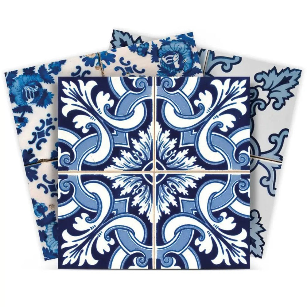8" X 8" Blue Multi Mosaic Peel and Stick Tiles - Homeroots