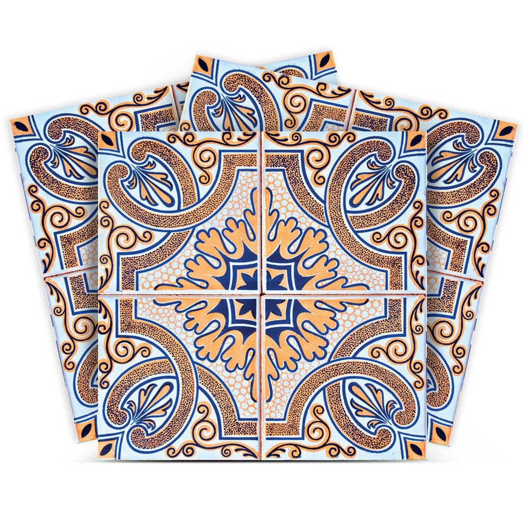 4" X 4" Blue Taupe Nova Removable Peel And Stick Tiles - Homeroots