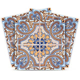 4" X 4" Blue Taupe Nova Removable Peel And Stick Tiles - Homeroots