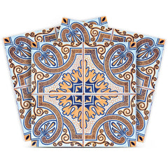4" X 4" Blue Taupe Nova Removable Peel And Stick Tiles - Homeroots