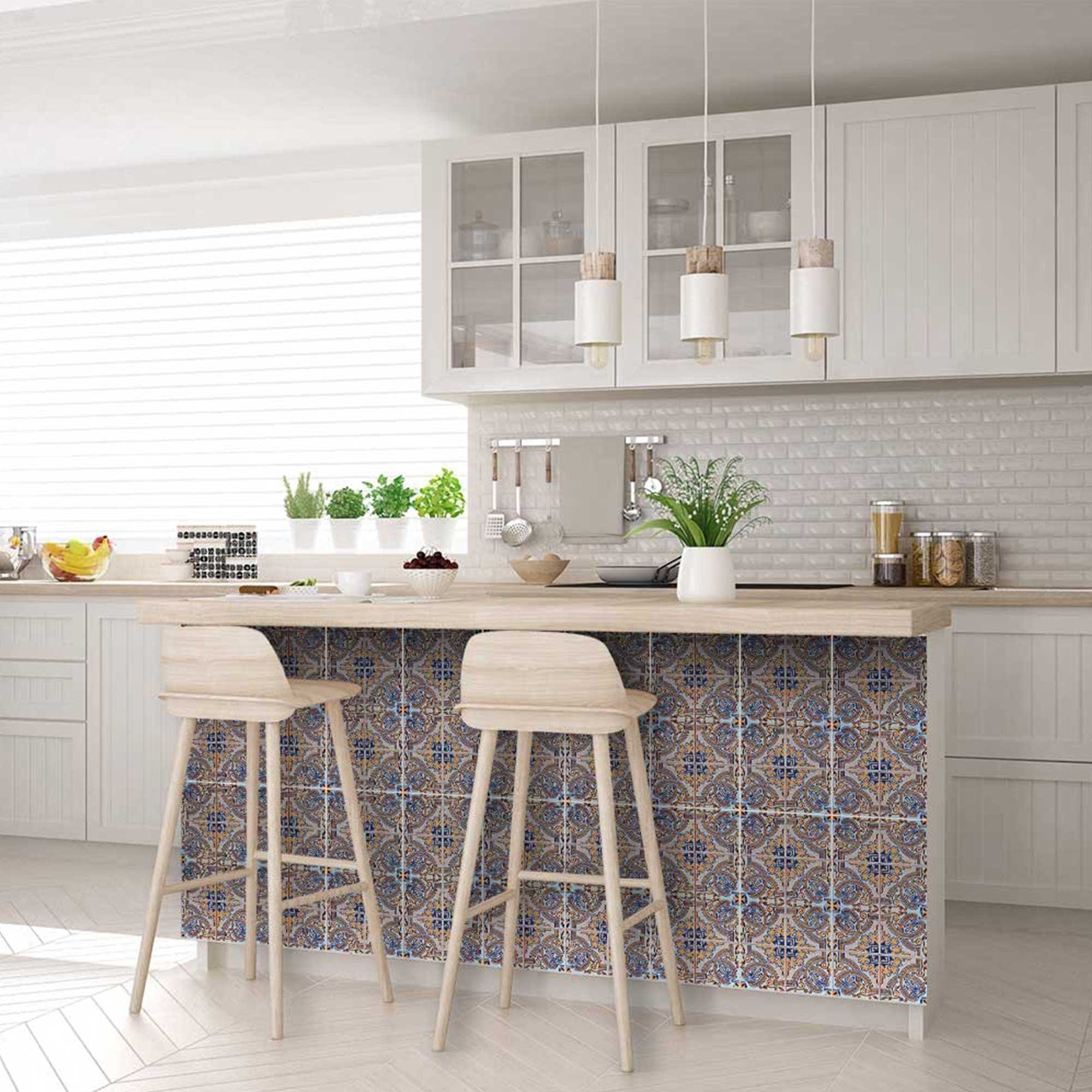 5" X 5" Blue Taupe Nova Removable Peel and Stick Tiles - Homeroots - Flyclothing LLC