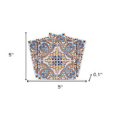 5" X 5" Blue Taupe Nova Removable Peel and Stick Tiles - Homeroots - Flyclothing LLC