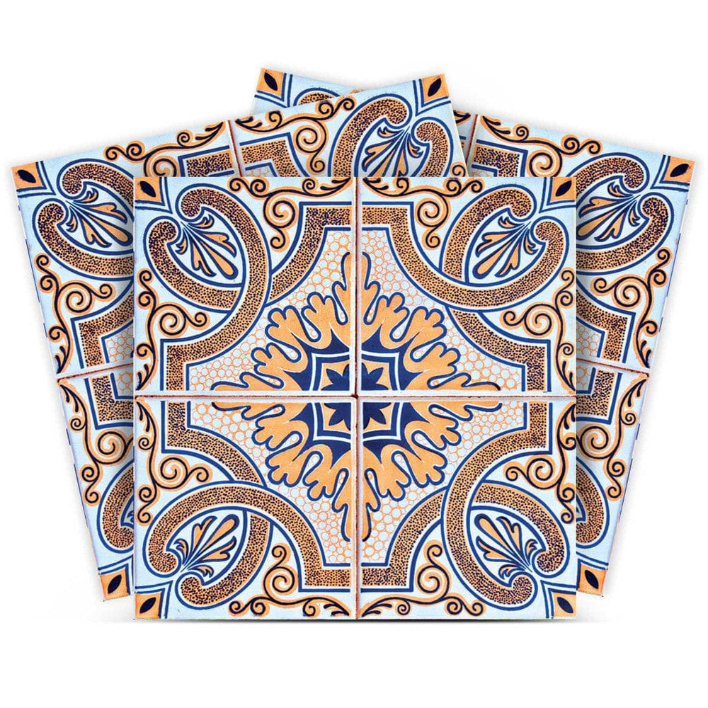 7" X 7" Blue Taupe Nova Removable Peel and Stick Tiles - Homeroots