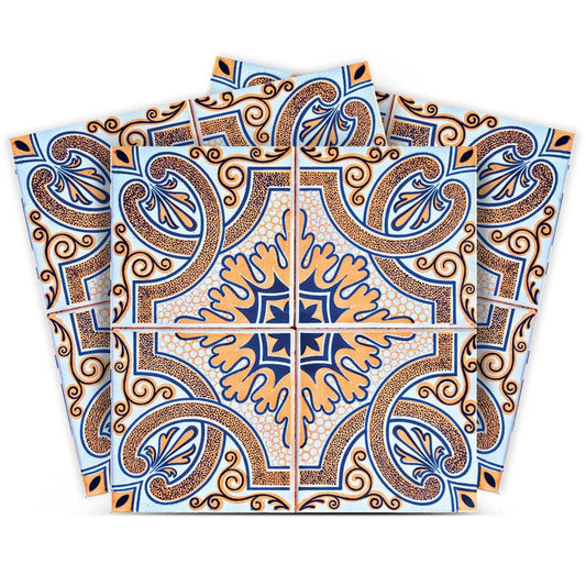 7" X 7" Blue Taupe Nova Removable Peel and Stick Tiles - Homeroots