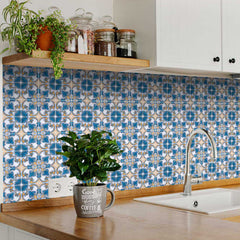 6" X 6" Teal Taupe Sia Removable Peel and Stick Tiles