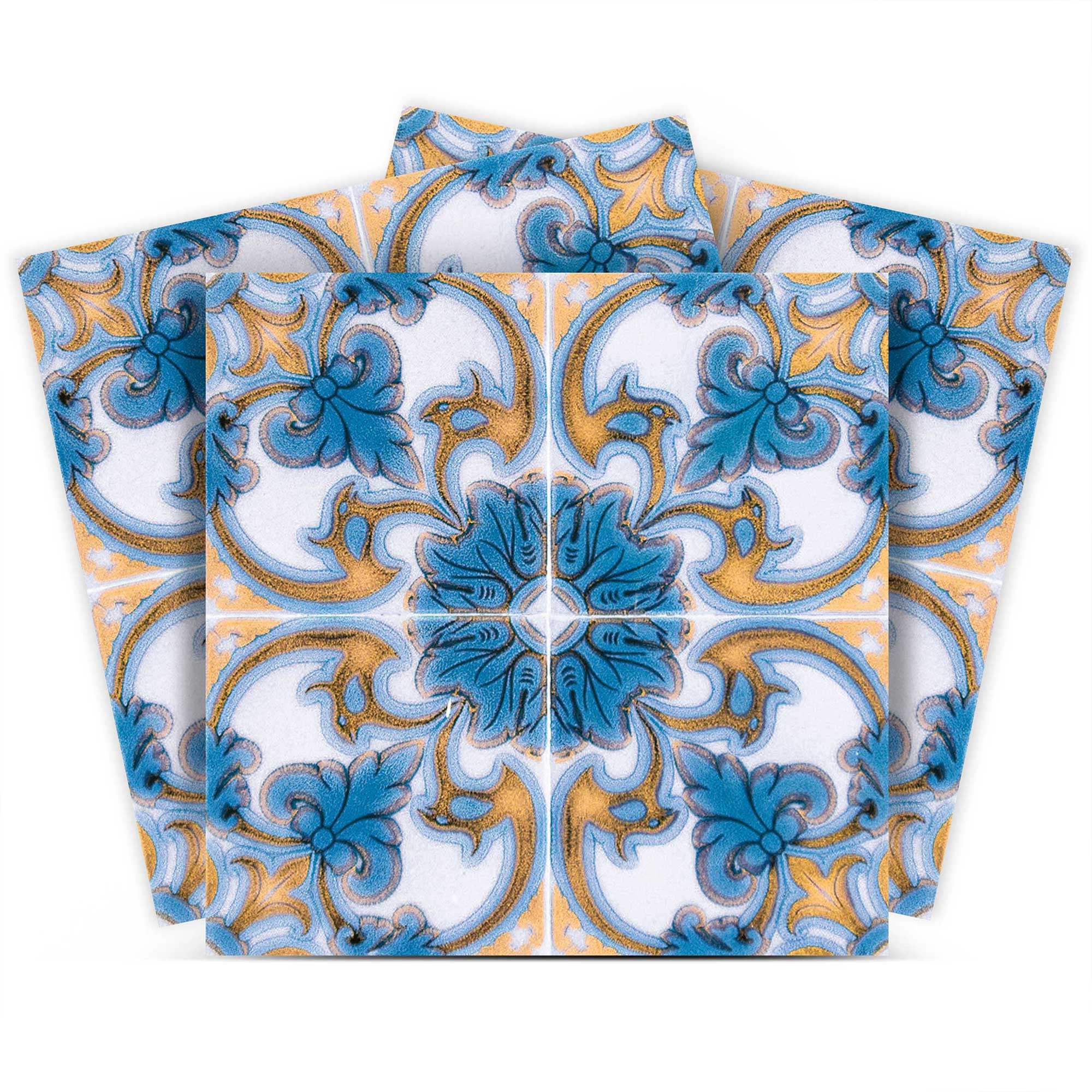 7" X 7" Teal Taupe Sia Removable Peel and Stick Tiles - Homeroots - Flyclothing LLC