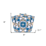 8" X 8" Teal Taupe Sia Removable Peel and Stick Tiles - Homeroots - Flyclothing LLC