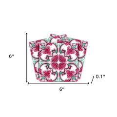 6" X 6" Rosa Pink Lea Removable Peel and Stick Tiles - Homeroots