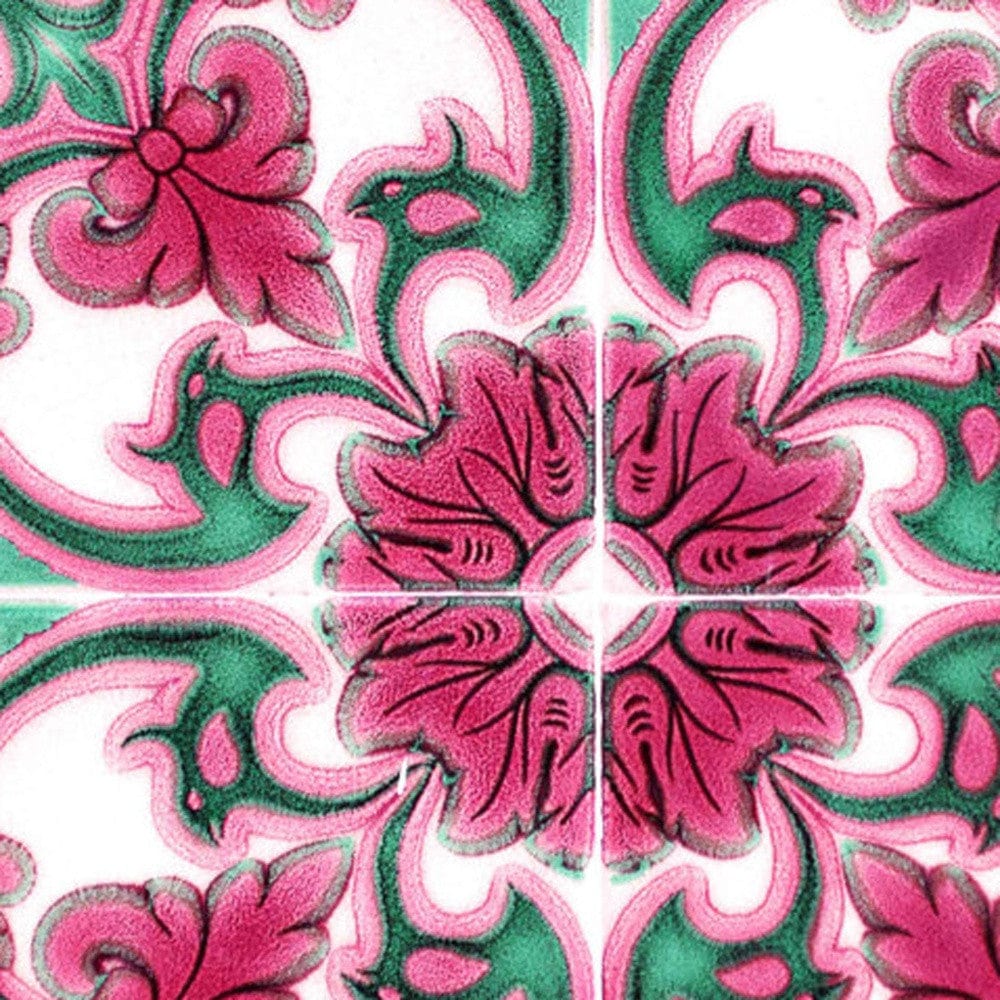 6" X 6" Rosa Pink Lea Removable Peel and Stick Tiles - Homeroots