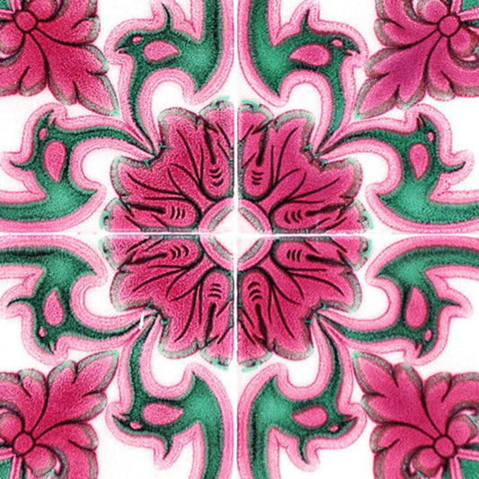 7" X 7" Rosa Pink Lea Removable Peel and Stick Tiles