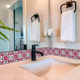 8" X 8" Rosa Pink Lea Removable Peel and Stick Tiles - Homeroots - Flyclothing LLC