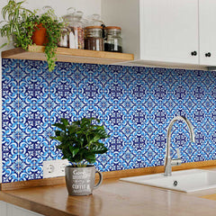 4" X 4" Blue Bali Removable Peel And Stick Tiles
