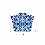 4" X 4" Blue Bali Removable Peel And Stick Tiles - Homeroots - Flyclothing LLC