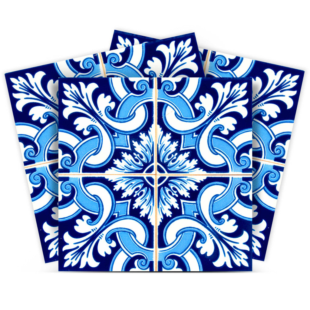 5" X 5" Blue Bali Removable Peel and Stick Tiles