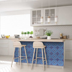 5" X 5" Blue Bali Removable Peel and Stick Tiles - Homeroots