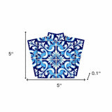 5" X 5" Blue Bali Removable Peel and Stick Tiles - Homeroots - Flyclothing LLC