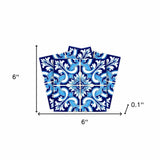 6" X 6" Blue Bali Removable Peel and Stick Tiles - Homeroots - Flyclothing LLC