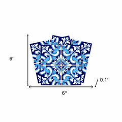 6" X 6" Blue Bali Removable Peel and Stick Tiles - Homeroots
