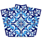 7" X 7" Blue Bali Removable Peel and Stick Tiles - Homeroots
