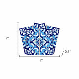 7" X 7" Blue Bali Removable Peel and Stick Tiles - Homeroots - Flyclothing LLC