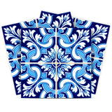 8" X 8" Blue Bali Removable Peel and Stick Tiles - Homeroots
