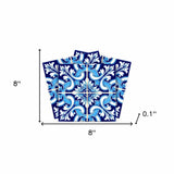 8" X 8" Blue Bali Removable Peel and Stick Tiles - Homeroots - Flyclothing LLC