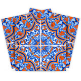 4" X 4" Blue Rust Zio Removable Peel And Stick Tiles - Homeroots - Flyclothing LLC