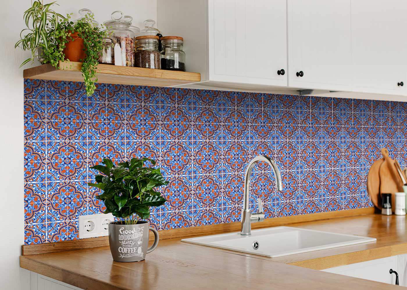 5" X 5" Blue Rust Zio Removable Peel and Stick Tiles - Homeroots - Flyclothing LLC