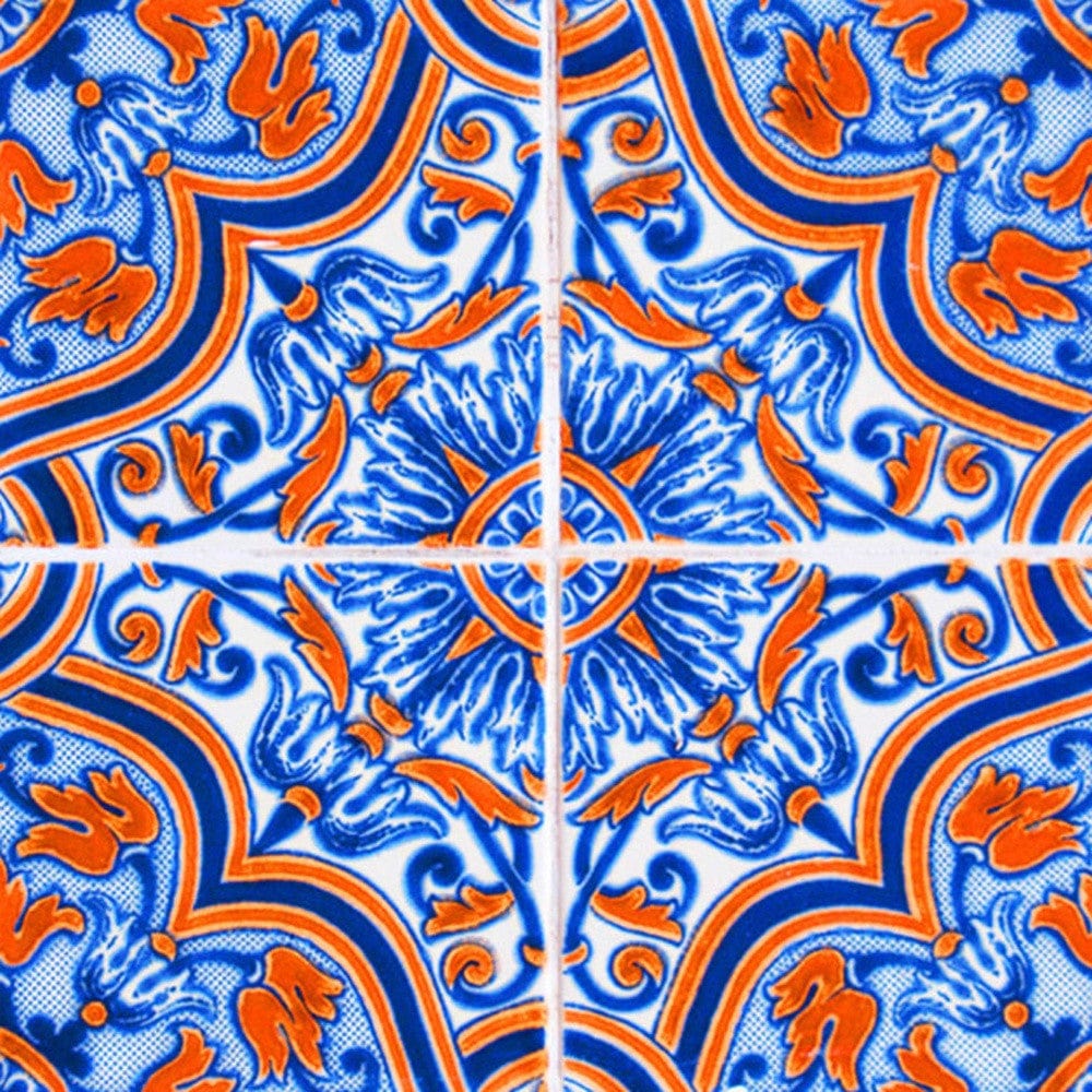 6" X 6" Blue Rust Zio Removable Peel and Stick Tiles - Homeroots