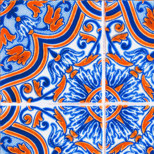 7" X 7" Blue Rust Zio Removable Peel and Stick Tiles - Homeroots