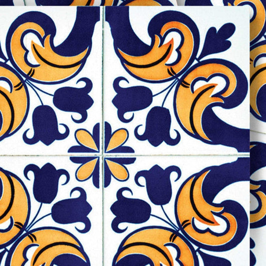 5" X 5" Blue Mikos Removable Peel and Stick Tiles - Homeroots