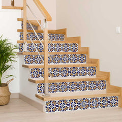 6" X 6" Blue Mikos Removable Peel and Stick Tiles - Homeroots