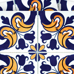 6" X 6" Blue Mikos Removable Peel and Stick Tiles - Homeroots