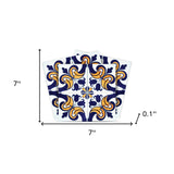 7" X 7" Blue Mikos Removable Peel and Stick Tiles - Homeroots - Flyclothing LLC
